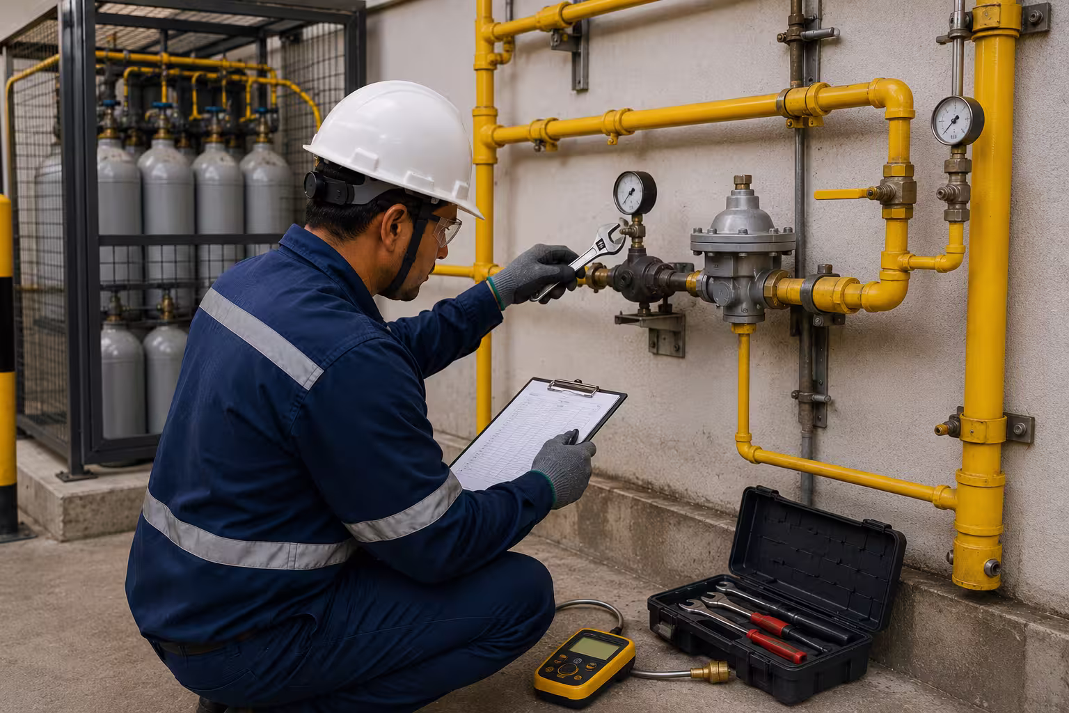 Manutenção de central de gás GLP pela BRA Engenharia em Goiânia