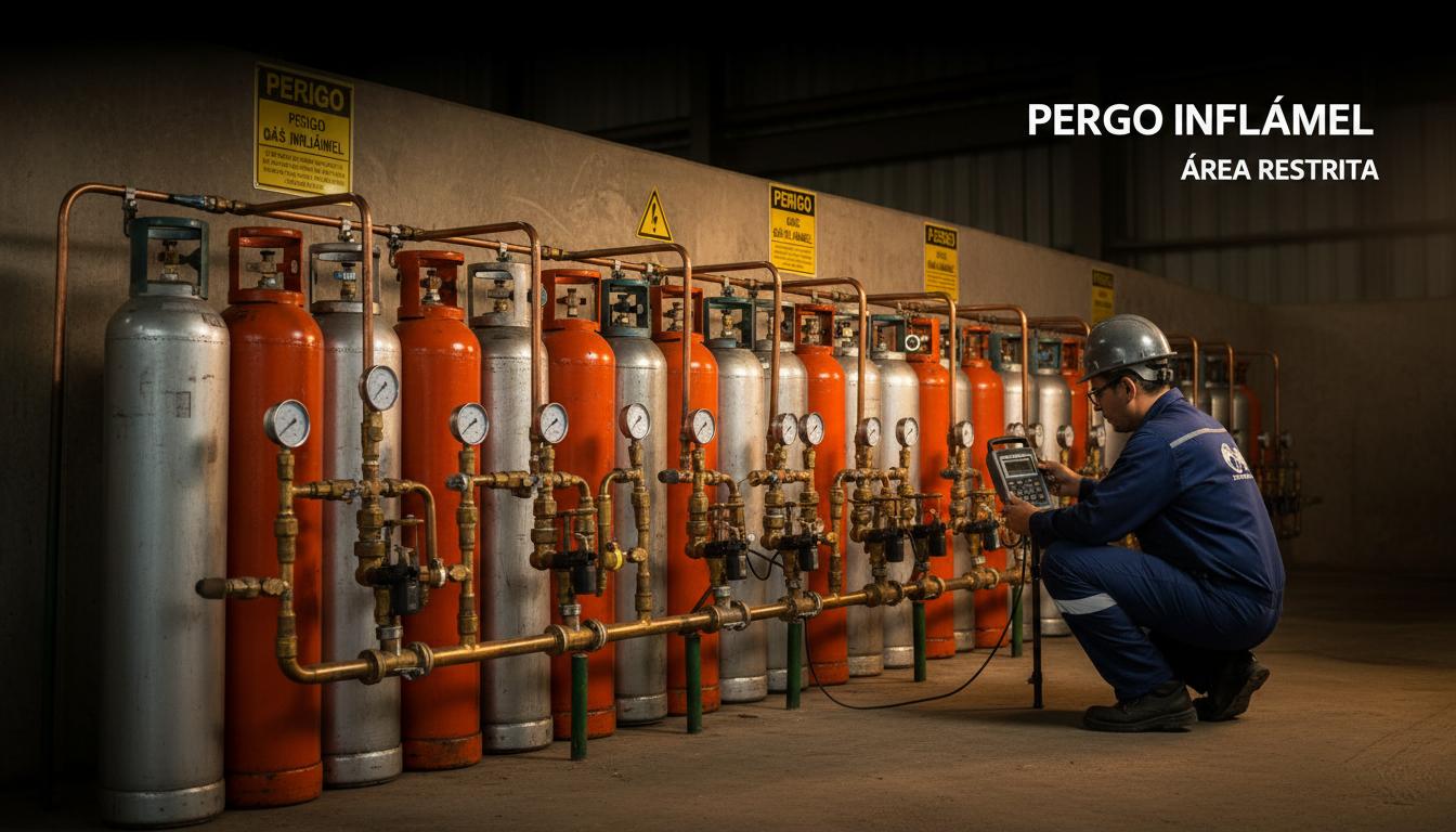 Teste de estanqueidade de gás pela BRA Engenharia em Goiânia