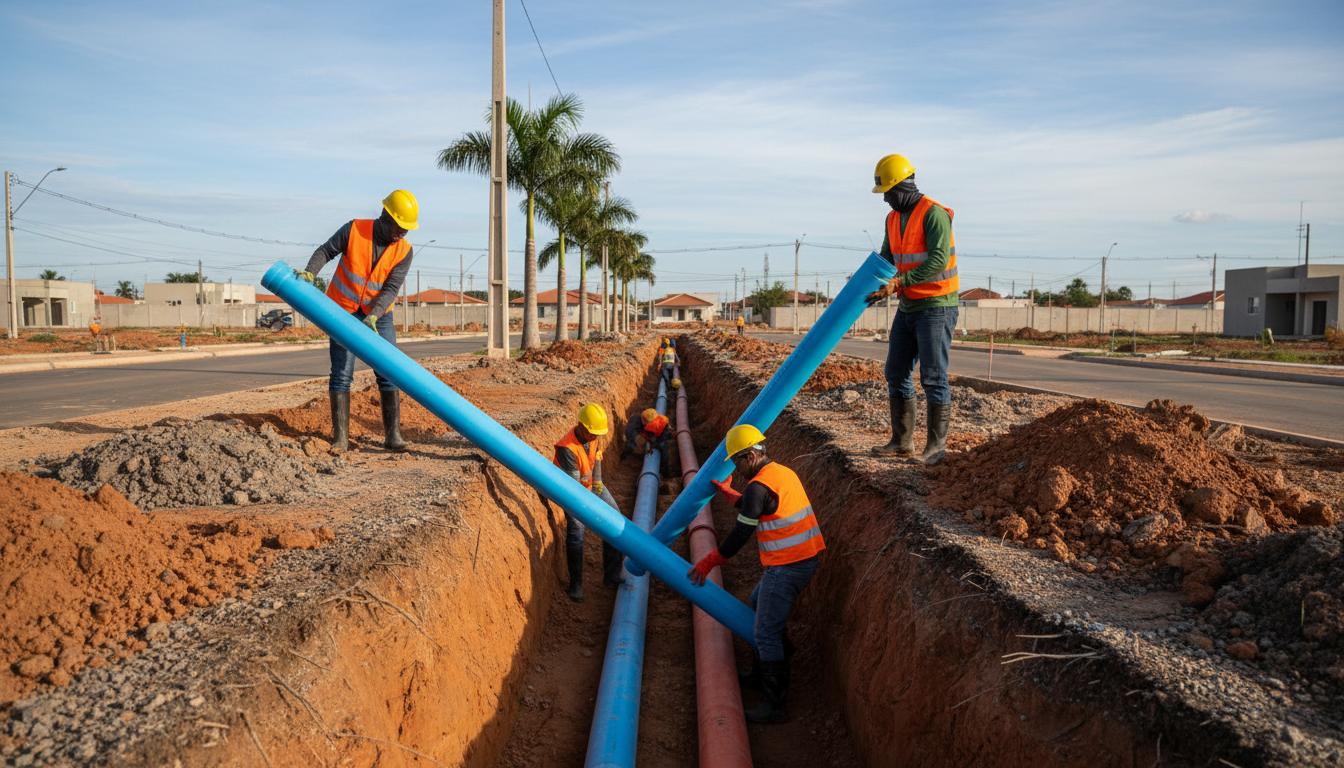 Rede de agua e esgoto executada pela BRA Engenharia