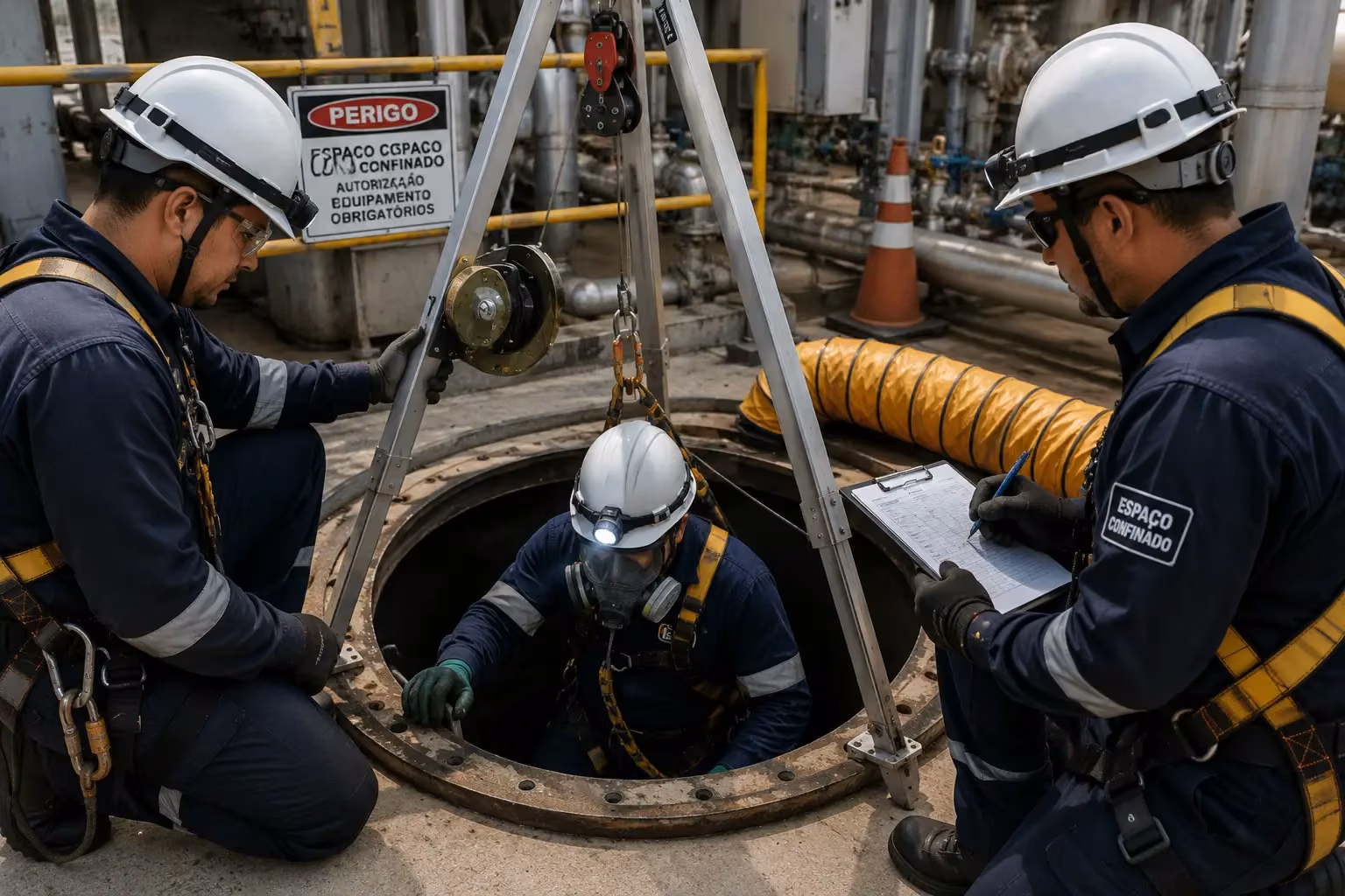Treinamento NR-33 para espaço confinado pela BRA Engenharia em Goiânia