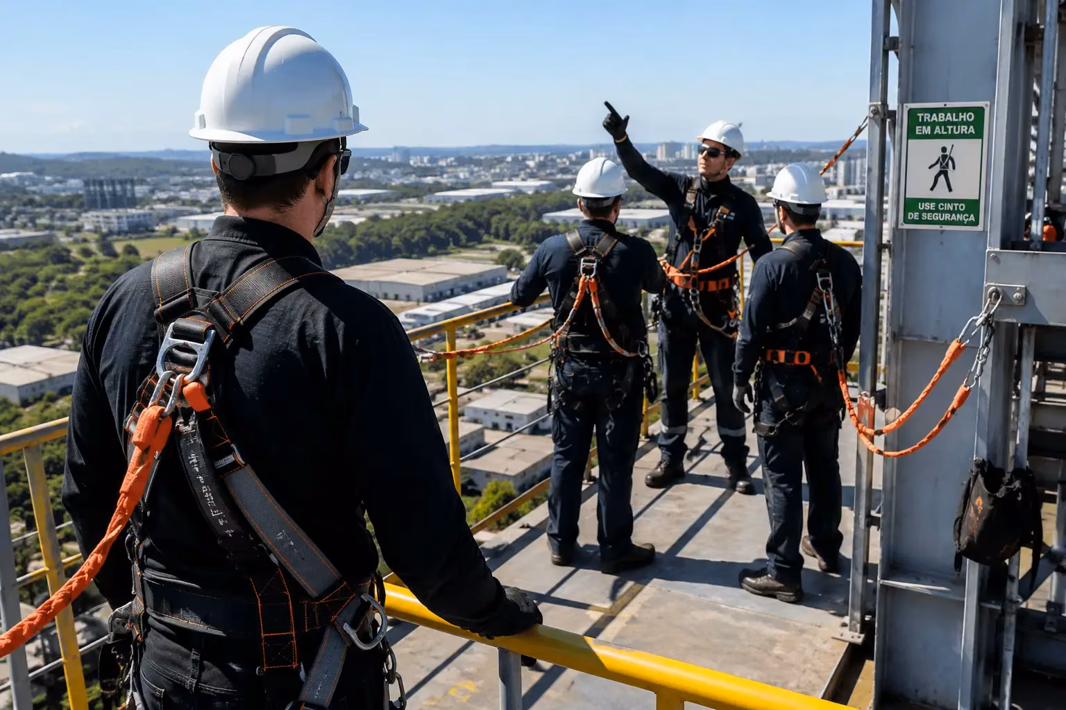 Treinamento NR-35 para trabalho em altura pela BRA Engenharia em Goiânia